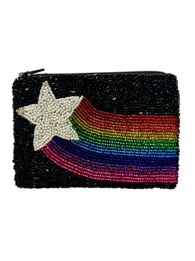 Tiana Beaded Star Rainbow Zippered Coin Purse